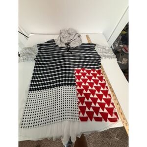 Black red grey long sleeve Sharon Young LARGE top